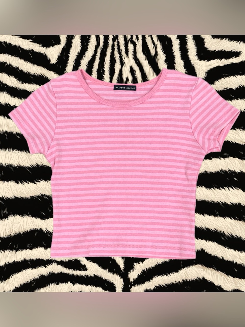 brandy melville pink striped top
